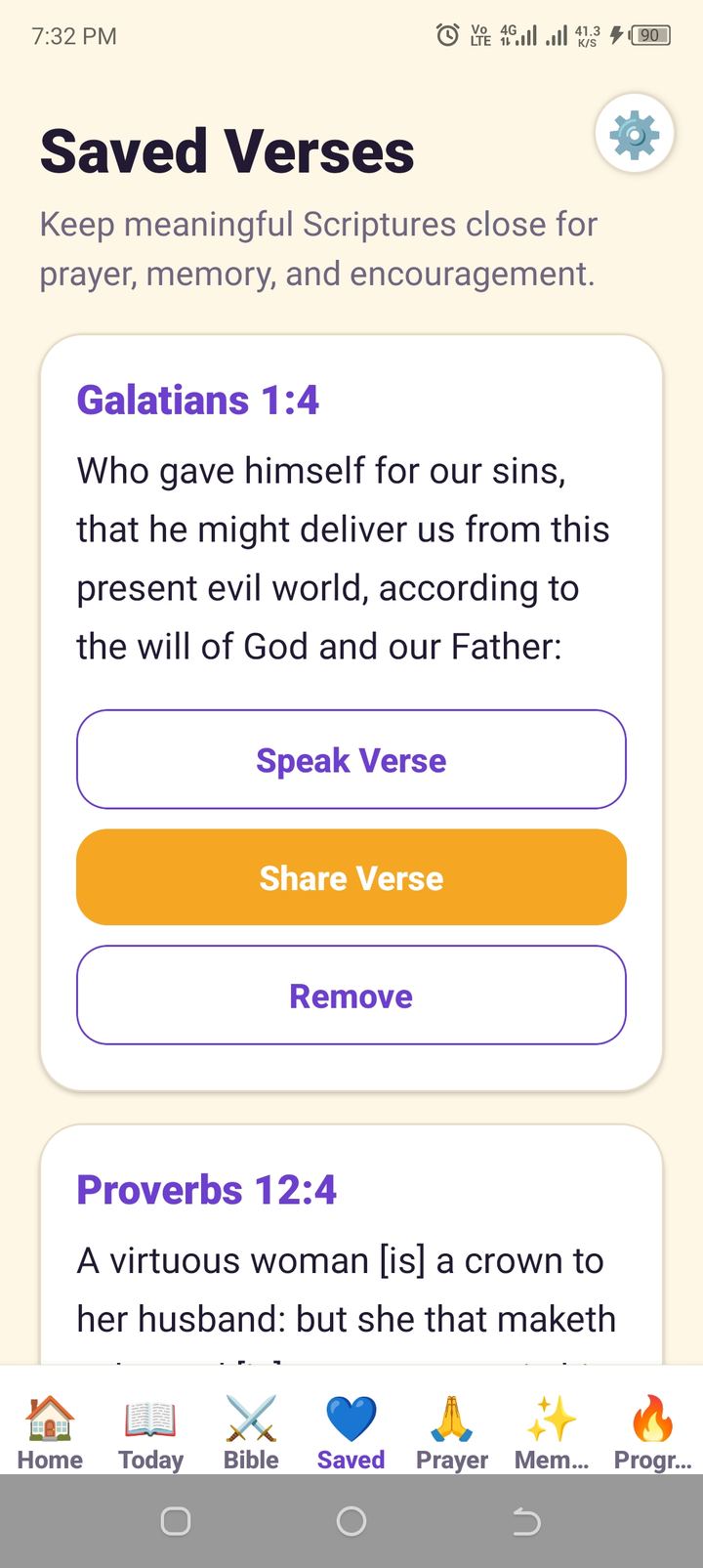 Saved verses